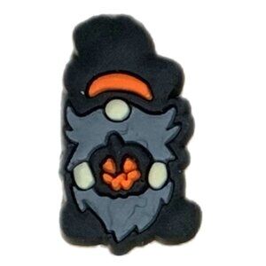 Halloween Gnome Wizard Pumpkin Croc Charm Gray Orange Black